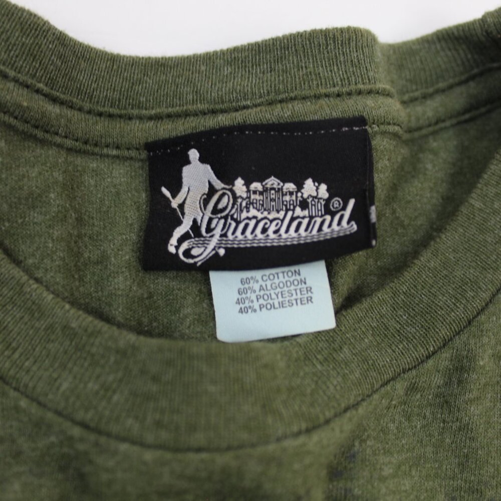 Elvis Presley Guitar Flag Army Tshirt Green Size Large - Picture 9 of 10
